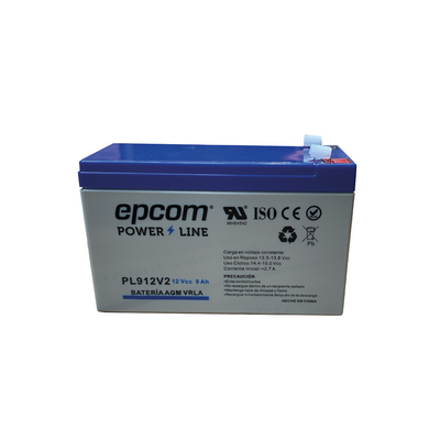 [PL912V2] Bateria 12V @ 9Ah / Tecnologia AGM / Alarmas de intrusión / Incendio / Control de acceso / CCTV