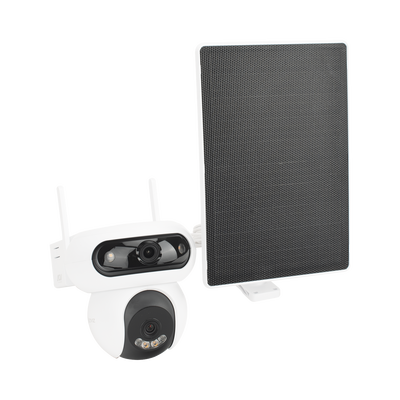 Cámara de Seguridad Dual 4G LTE + WiFi 6 / 4MP + 4MP Dual Lente / 360° Panorámica + 35m Visión Nocturna / Detección IA Humano-Vehiculo / Seguimiento Automático